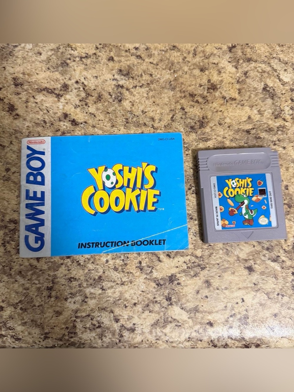Yoshi's Cookie (Nintendo Game Boy, 1993) Video Game Cartridge & Manual